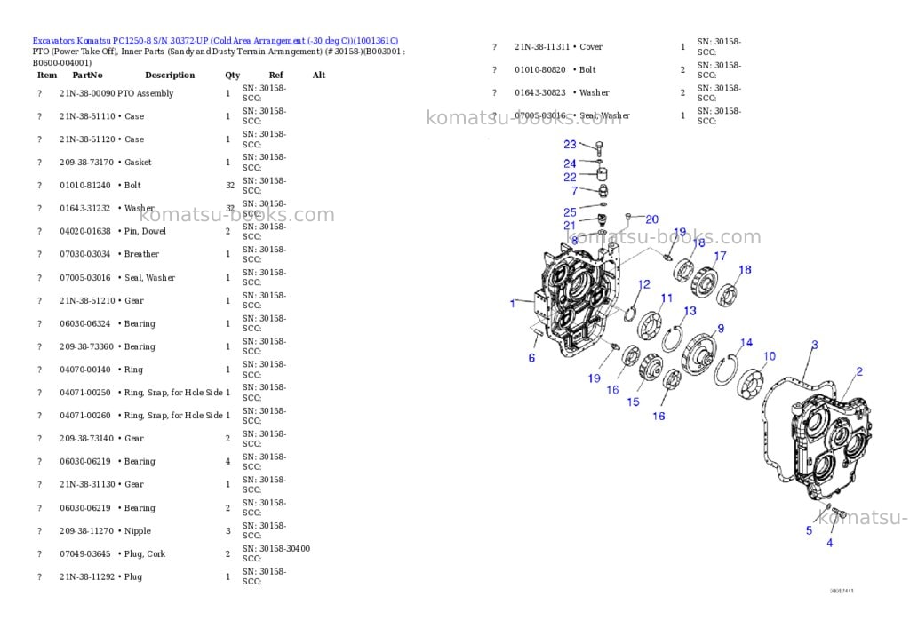 Komatsu pc1250-8 s/n 30372-up cold area arrangement -30 deg c Parts catalog cover Page 3