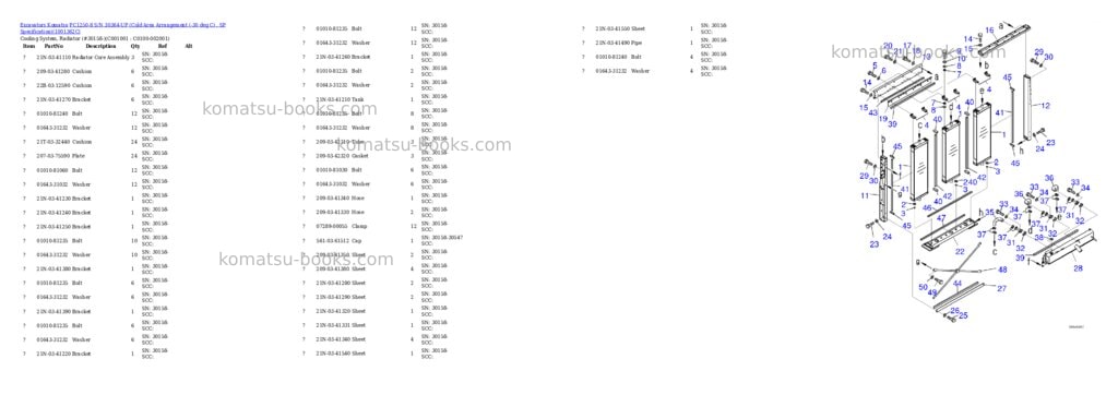 Komatsu pc1250-8 s/n 30364-up cold area arrangement -30 deg c , sp Parts catalog cover Page 10 Komatsu pc1250-8 s/n 30364-up cold area arrangement -30 deg c , sp Parts catalog cover Page 10