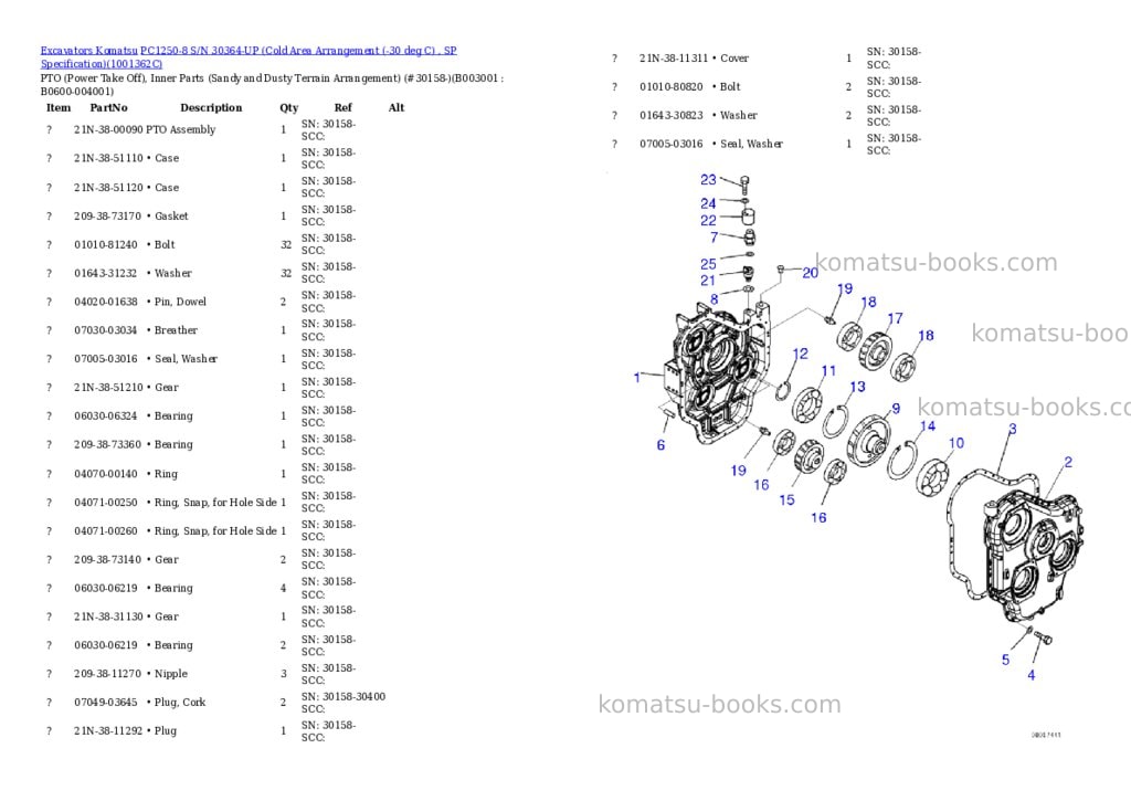 Komatsu pc1250-8 s/n 30364-up cold area arrangement -30 deg c , sp Parts catalog cover Page 3 Komatsu pc1250-8 s/n 30364-up cold area arrangement -30 deg c , sp Parts catalog cover Page 3