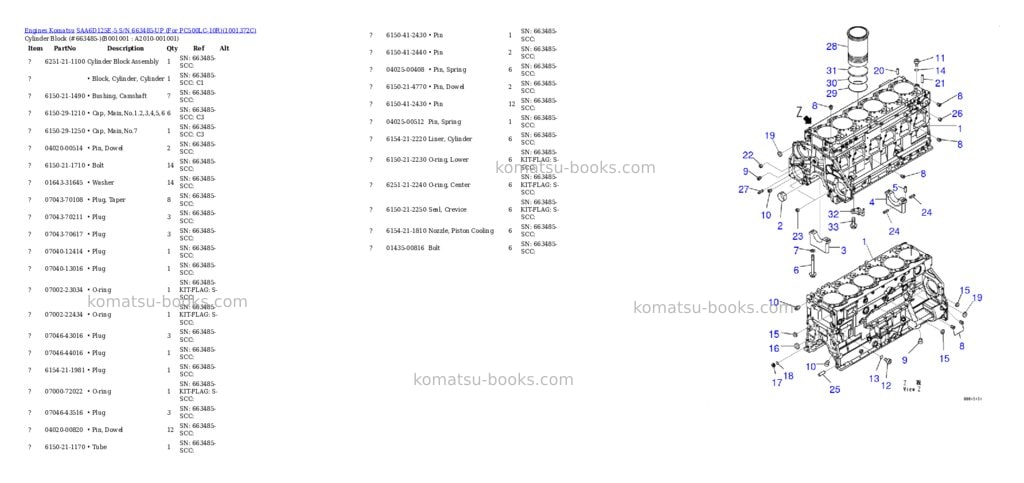 Komatsu saa6d125e-5 s/n 663485-up for pc500lc-10r Parts catalog cover Page 10