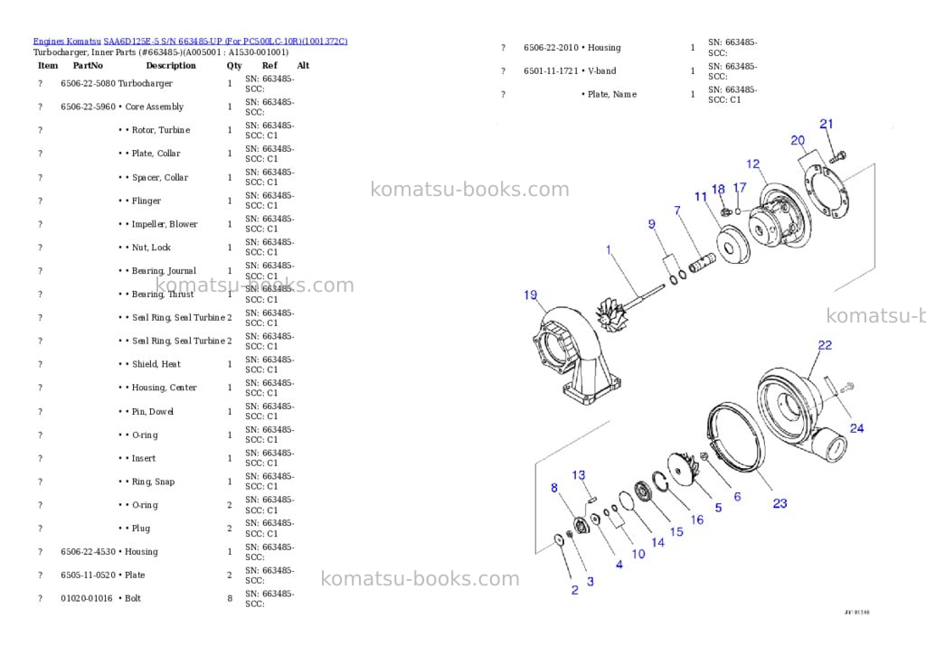 Komatsu saa6d125e-5 s/n 663485-up for pc500lc-10r Parts catalog cover Page 4