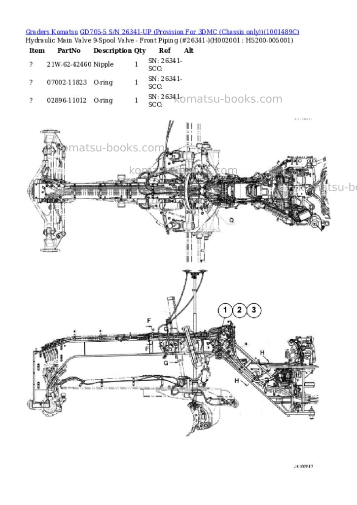 Komatsu gd705-5 s/n 26341-up provision for 3dmc chassis only Parts catalog cover