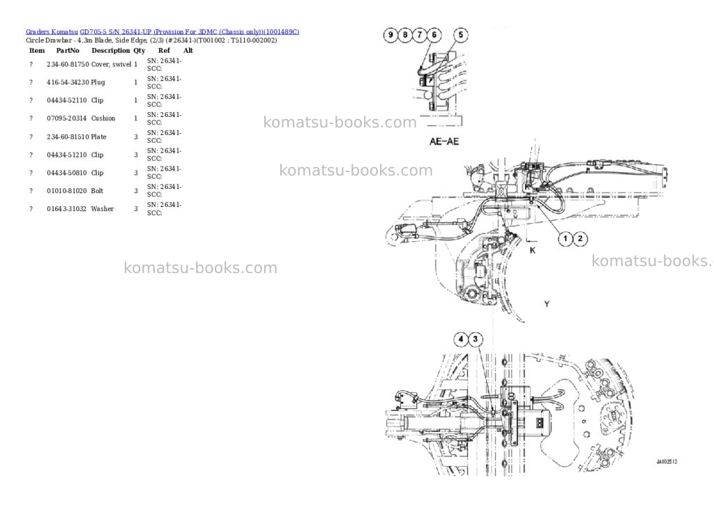 Komatsu gd705-5 s/n 26341-up provision for 3dmc chassis only Parts catalog cover Page 10