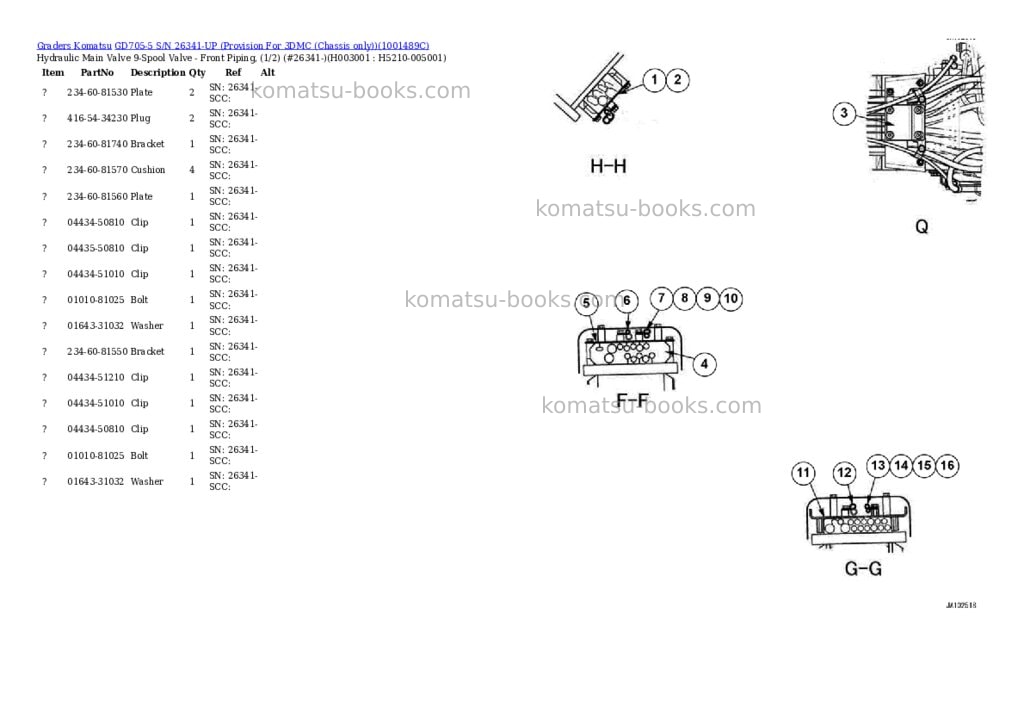 Komatsu gd705-5 s/n 26341-up provision for 3dmc chassis only Parts catalog cover Page 2