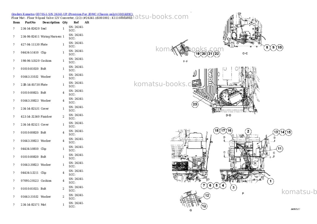 Komatsu gd705-5 s/n 26341-up provision for 3dmc chassis only Parts catalog cover Page 6