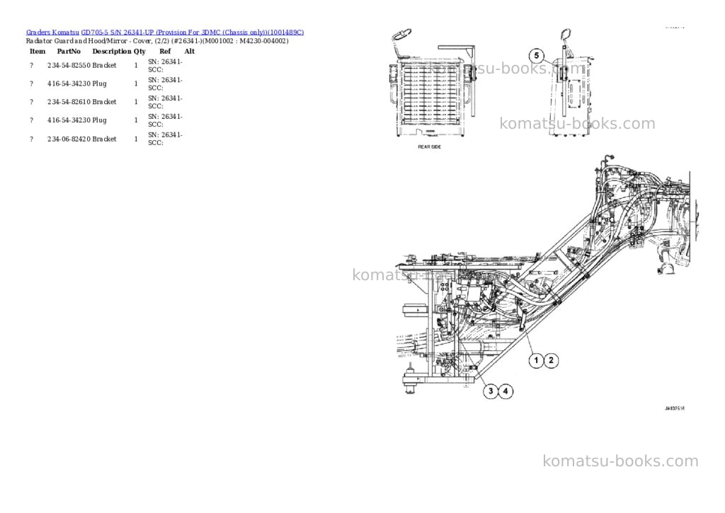 Komatsu gd705-5 s/n 26341-up provision for 3dmc chassis only Parts catalog cover Page 8