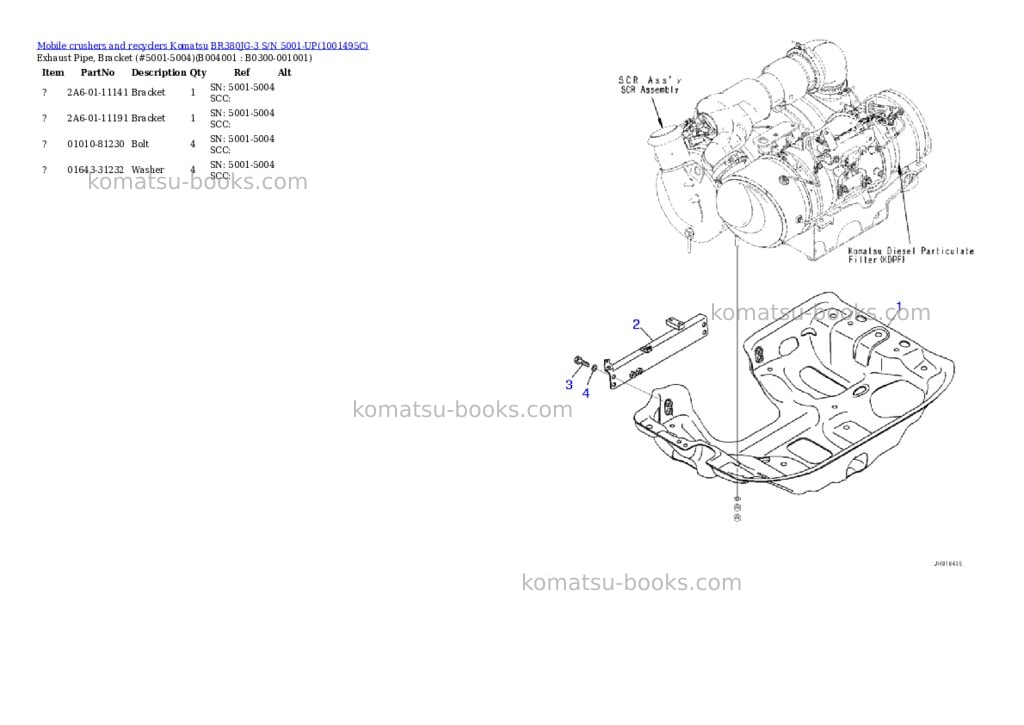 Komatsu BR380JG-3 S/N 5001-UP Parts catalog cover Page 7 Komatsu BR380JG-3 S/N 5001-UP Parts catalog cover Page 7