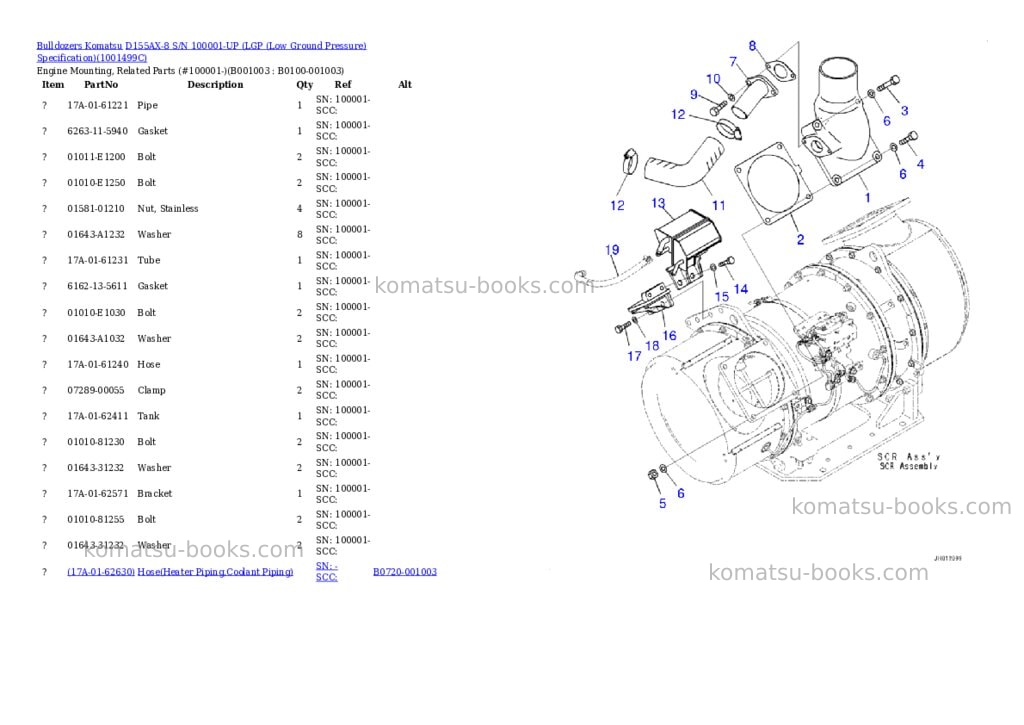 Komatsu D155AX-8 S/N 100001-UP (LGP (Low Ground Pressure) Specification) Parts catalog cover Page 2
