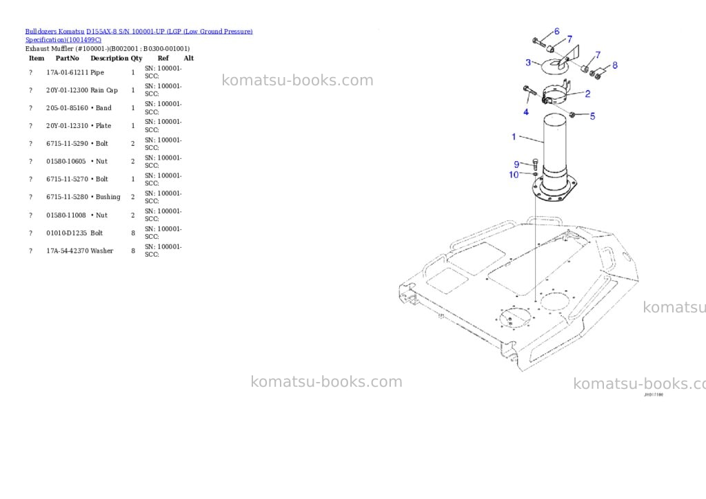 Komatsu D155AX-8 S/N 100001-UP (LGP (Low Ground Pressure) Specification) Parts catalog cover Page 3