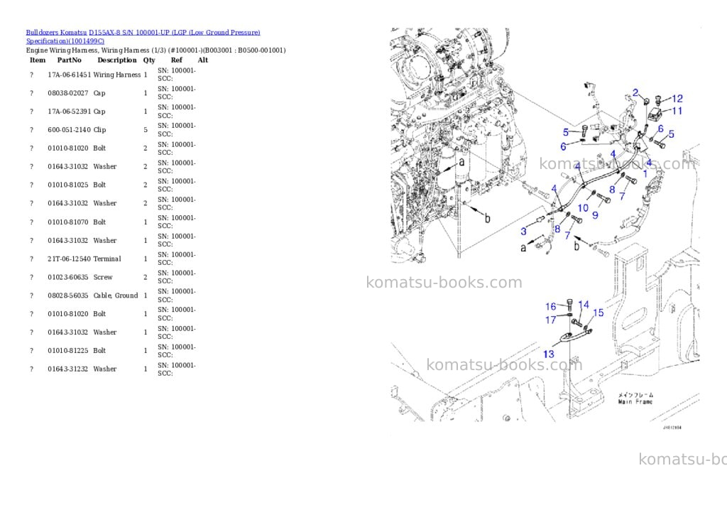 Komatsu D155AX-8 S/N 100001-UP (LGP (Low Ground Pressure) Specification) Parts catalog cover Page 4