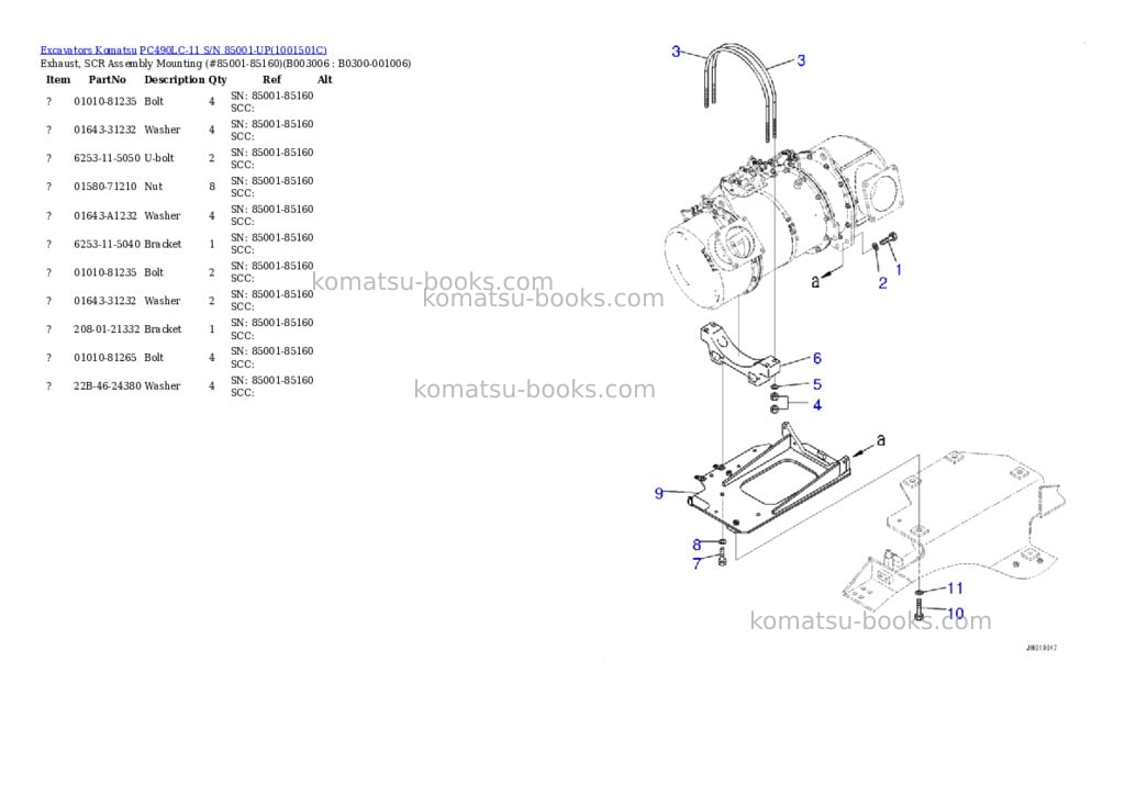 Komatsu pc490lc-11 s/n 85001-up for north america Parts catalog cover Page 10 Komatsu pc490lc-11 s/n 85001-up for north america Parts catalog cover Page 10
