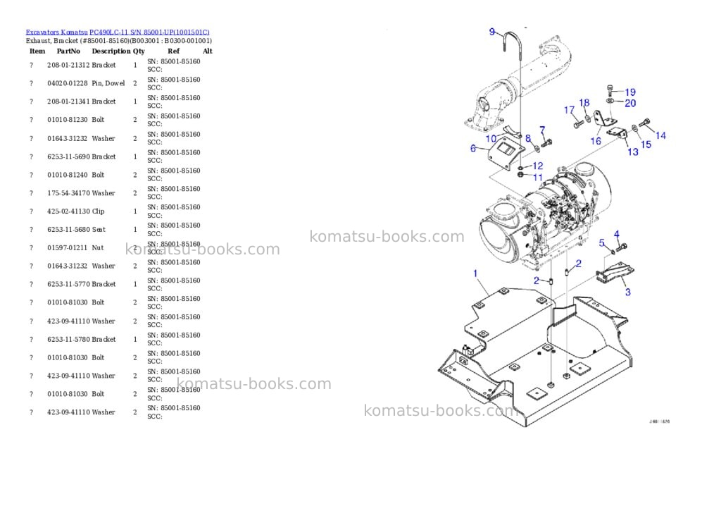 Komatsu pc490lc-11 s/n 85001-up for north america Parts catalog cover Page 5 Komatsu pc490lc-11 s/n 85001-up for north america Parts catalog cover Page 5