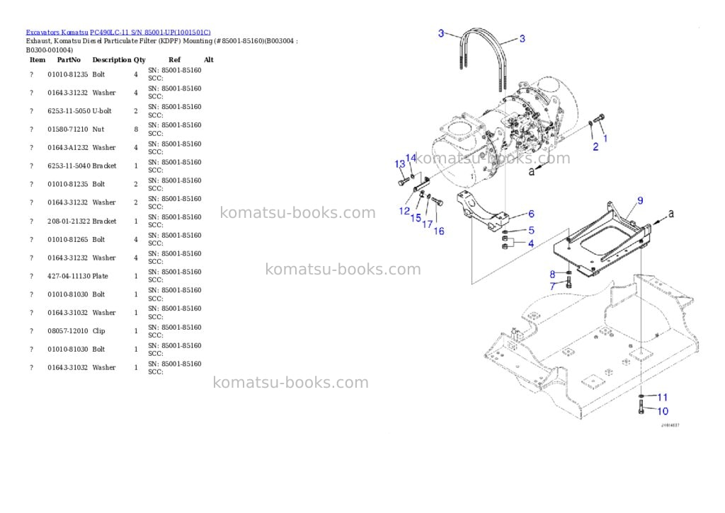 Komatsu pc490lc-11 s/n 85001-up for north america Parts catalog cover Page 8 Komatsu pc490lc-11 s/n 85001-up for north america Parts catalog cover Page 8