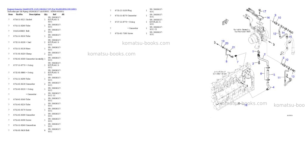 Komatsu saa6d107e-3 s/n 26634517-up for wa380-8e0 Parts catalog cover Page 9