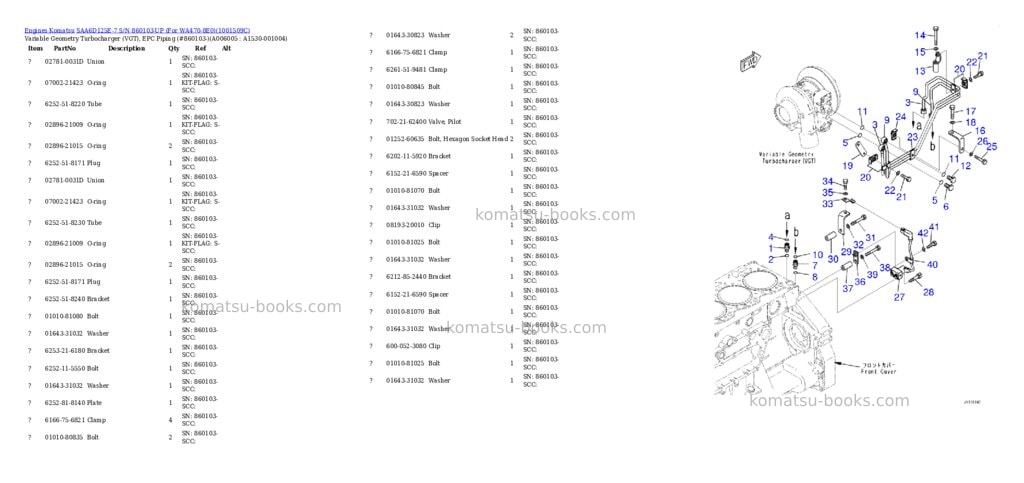 Komatsu saa6d125e-7 s/n 860103-up for wa470-8e0 Parts catalog cover Page 10