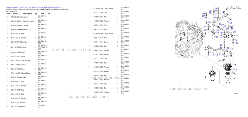 Komatsu saa6d125e-7 s/n 860103-up for wa470-8e0 Parts catalog cover Page 2