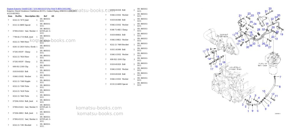 Komatsu saa6d125e-7 s/n 860103-up for wa470-8e0 Parts catalog cover Page 3