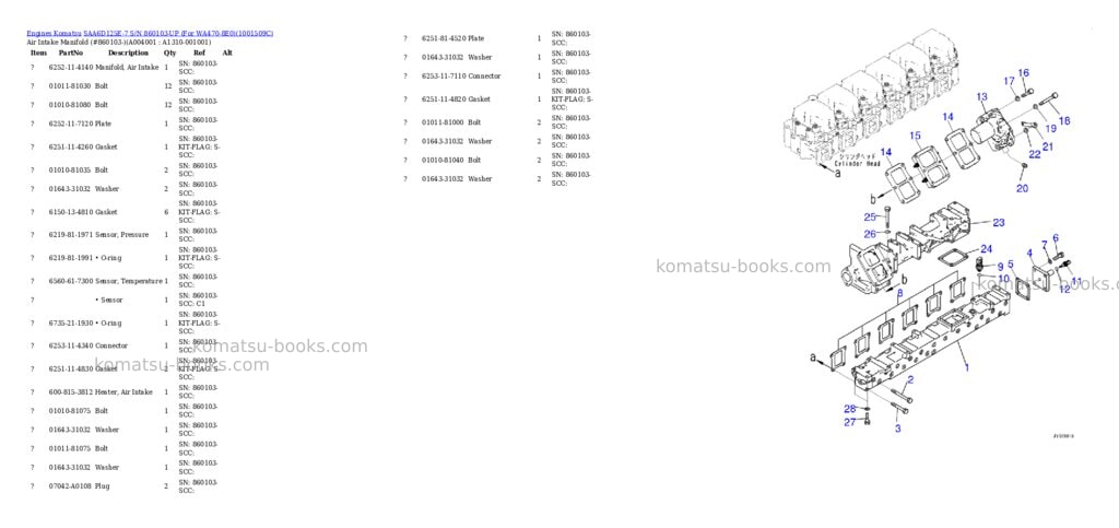 Komatsu saa6d125e-7 s/n 860103-up for wa470-8e0 Parts catalog cover Page 4