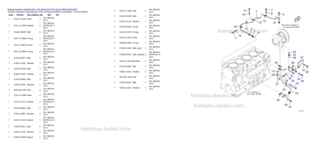 Komatsu saa6d125e-7 s/n 860103-up for wa470-8e0 Parts catalog cover Page 8