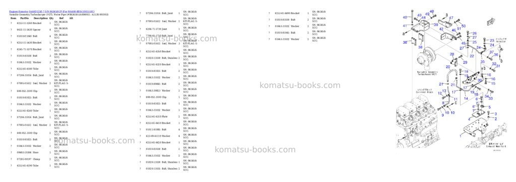 Komatsu saa6d125e-7 s/n 863458-up for wa480-8e0 Parts catalog cover Page 8