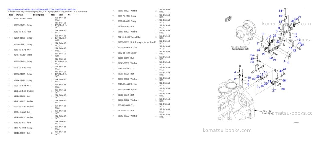 Komatsu saa6d125e-7 s/n 863458-up for wa480-8e0 Parts catalog cover Page 9
