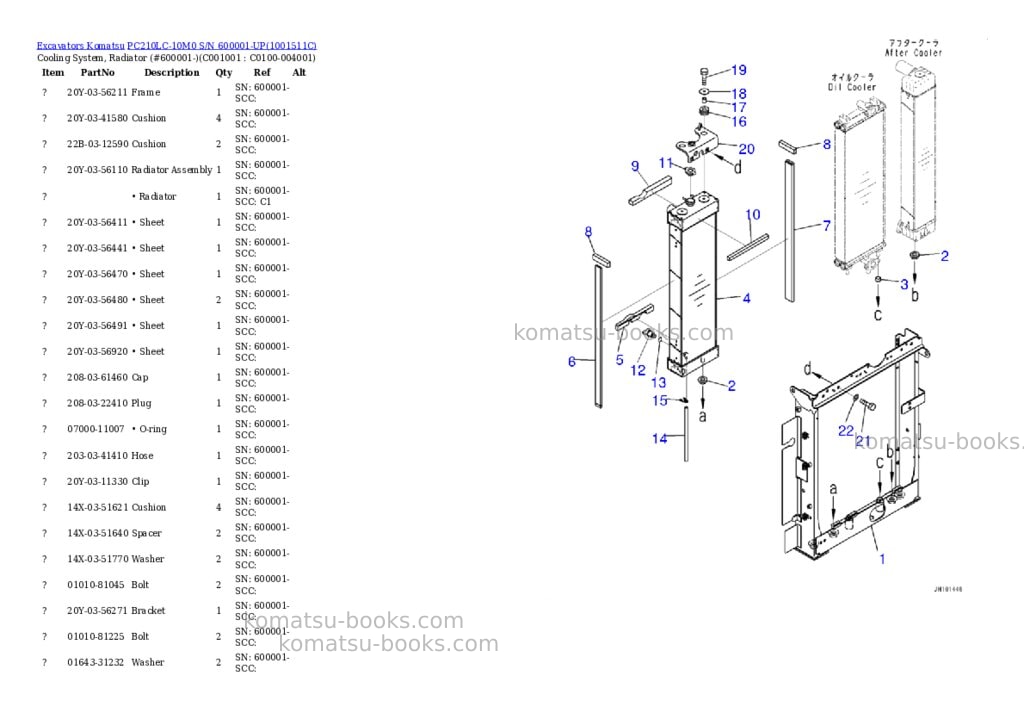 Komatsu pc210lc-10m0 s/n 600001-up Parts catalog cover Page 8 Komatsu pc210lc-10m0 s/n 600001-up Parts catalog cover Page 8
