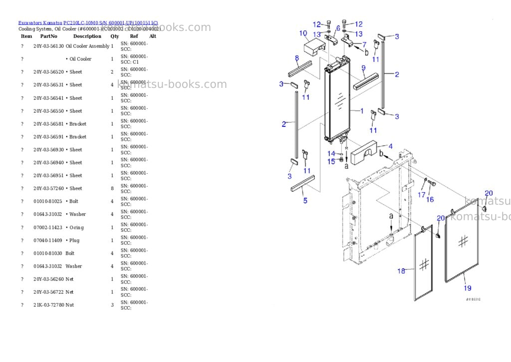 Komatsu pc210lc-10m0 s/n 600001-up Parts catalog cover Page 9 Komatsu pc210lc-10m0 s/n 600001-up Parts catalog cover Page 9