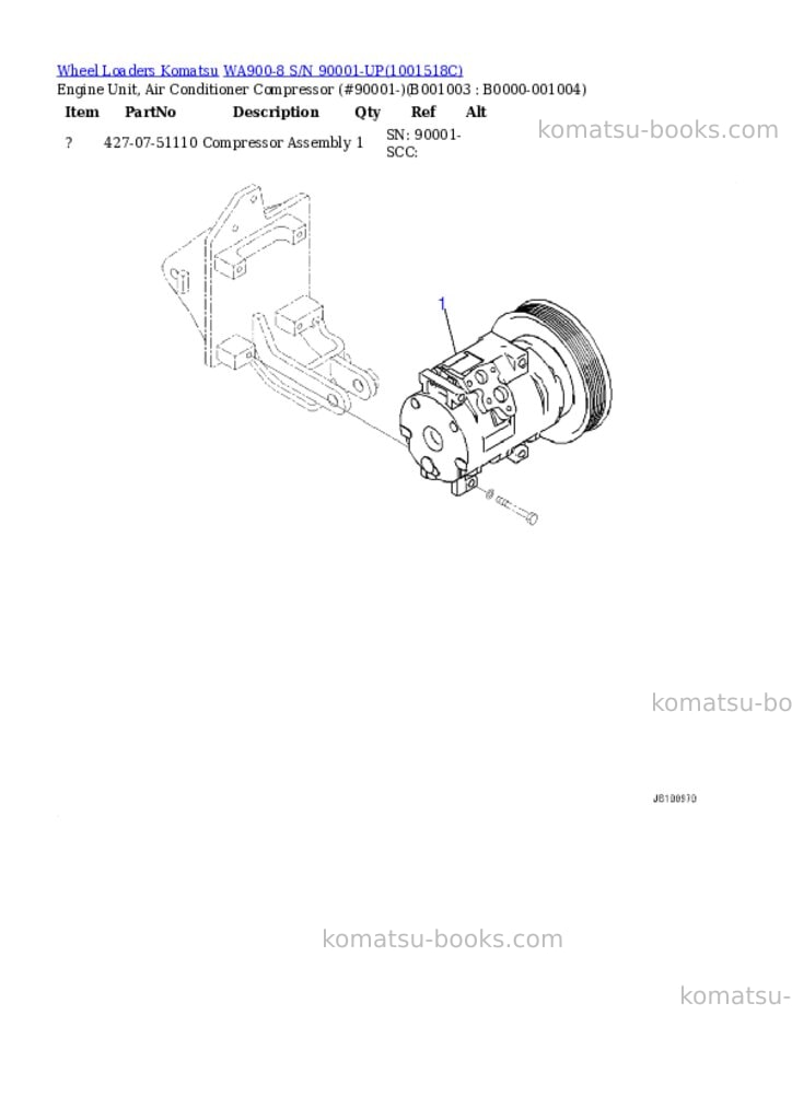 Komatsu wa900-8 s/n 90001-up Parts catalog cover Page 2 Komatsu wa900-8 s/n 90001-up Parts catalog cover Page 2