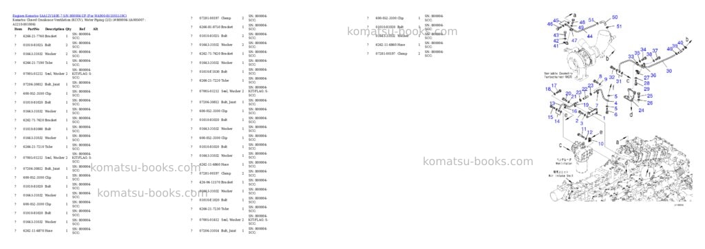 Komatsu saa12v140e-7 s/n 800004-up for wa900-8 Parts catalog cover Page 10 Komatsu saa12v140e-7 s/n 800004-up for wa900-8 Parts catalog cover Page 10