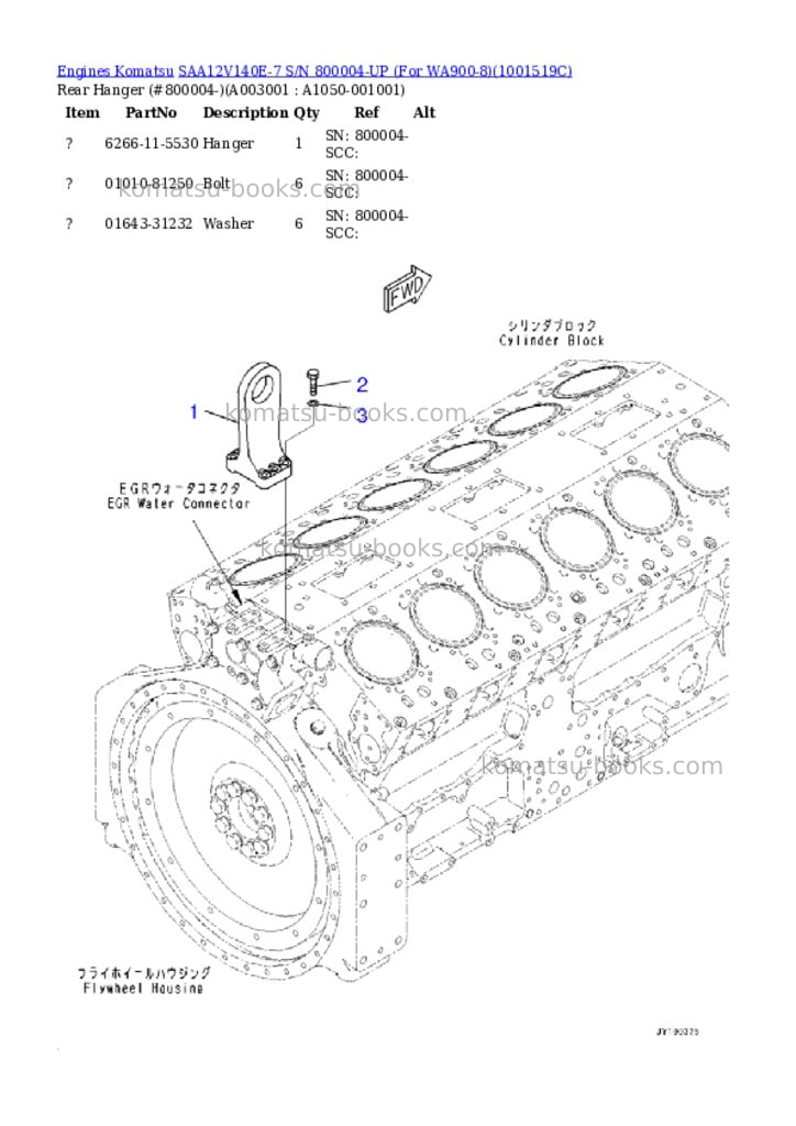 Komatsu saa12v140e-7 s/n 800004-up for wa900-8 Parts catalog cover Page 2 Komatsu saa12v140e-7 s/n 800004-up for wa900-8 Parts catalog cover Page 2