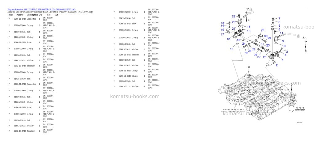 Komatsu saa12v140e-7 s/n 800004-up for wa900-8 Parts catalog cover Page 4 Komatsu saa12v140e-7 s/n 800004-up for wa900-8 Parts catalog cover Page 4