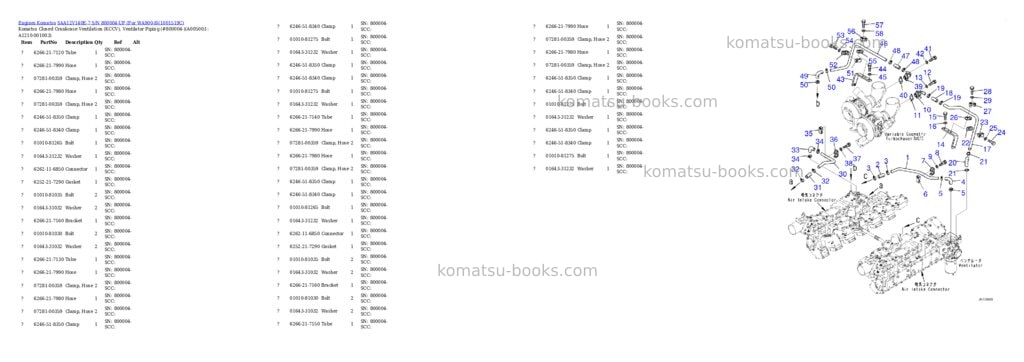 Komatsu saa12v140e-7 s/n 800004-up for wa900-8 Parts catalog cover Page 6 Komatsu saa12v140e-7 s/n 800004-up for wa900-8 Parts catalog cover Page 6