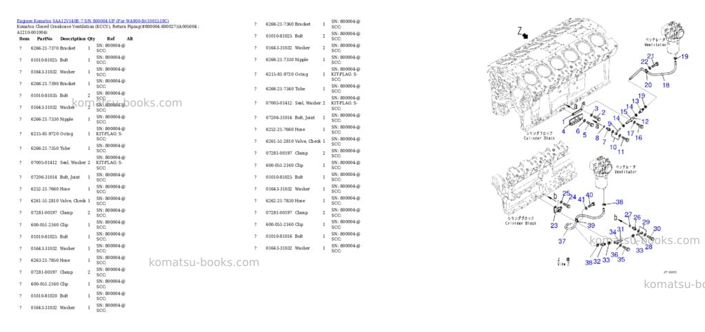Komatsu saa12v140e-7 s/n 800004-up for wa900-8 Parts catalog cover Page 7 Komatsu saa12v140e-7 s/n 800004-up for wa900-8 Parts catalog cover Page 7