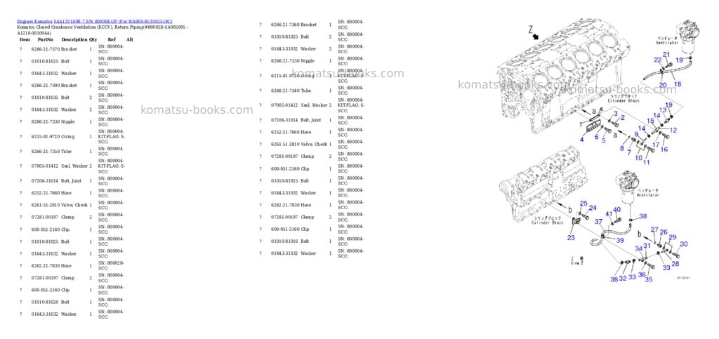 Komatsu saa12v140e-7 s/n 800004-up for wa900-8 Parts catalog cover Page 8 Komatsu saa12v140e-7 s/n 800004-up for wa900-8 Parts catalog cover Page 8