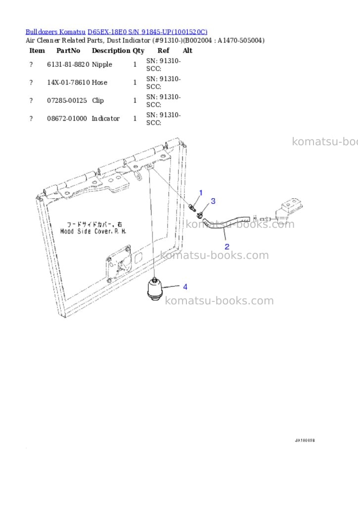 Komatsu d65ex-18e0 s/n 91845-up Parts catalog cover Page 7