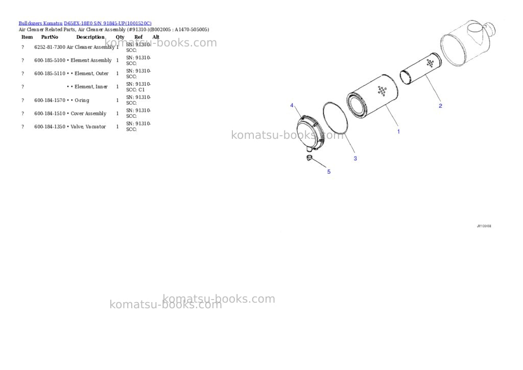 Komatsu d65ex-18e0 s/n 91845-up Parts catalog cover Page 8