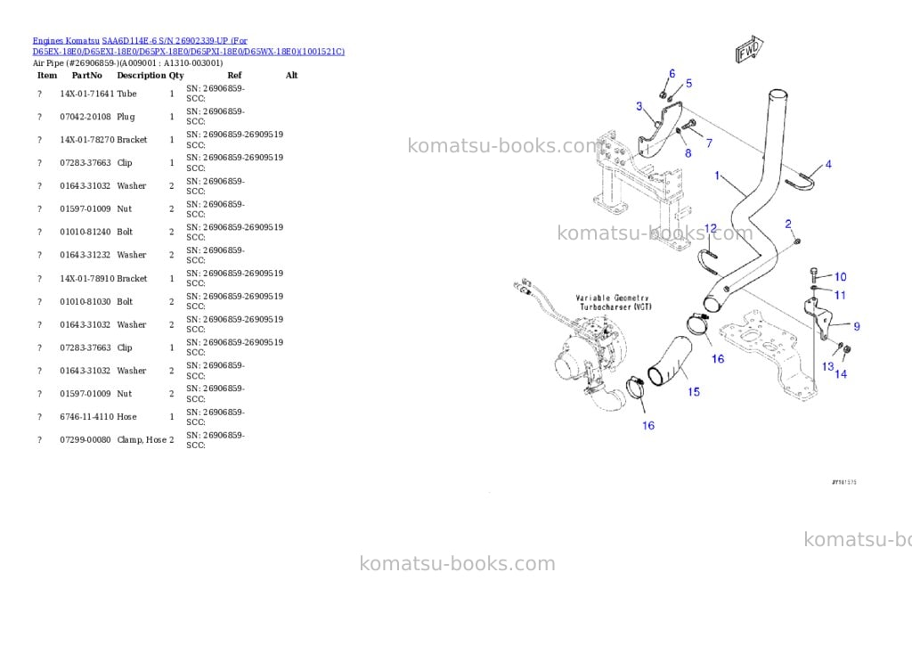 Komatsu saa6d114e-6 s/n 26902339-up for d65ex-18/d65exi-18/d65px-18/d65pxi-18/d65wx-18 Parts catalog cover Page 7 Komatsu saa6d114e-6 s/n 26902339-up for d65ex-18/d65exi-18/d65px-18/d65pxi-18/d65wx-18 Parts catalog cover Page 7