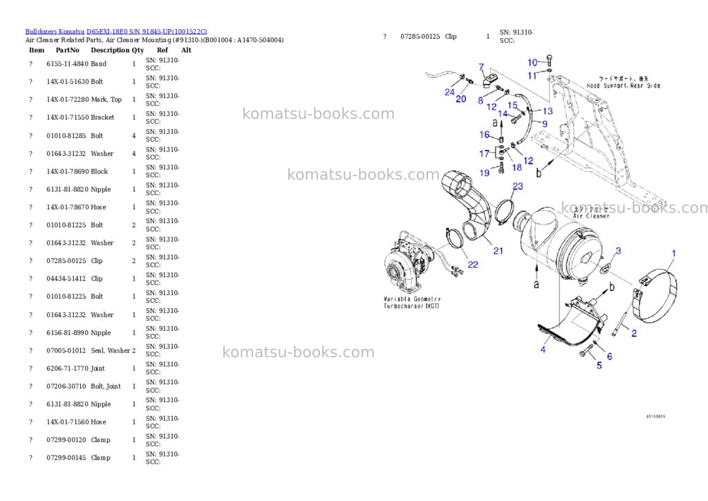 Komatsu d65exi-18e0 s/n 91845-up Parts catalog cover Page 3