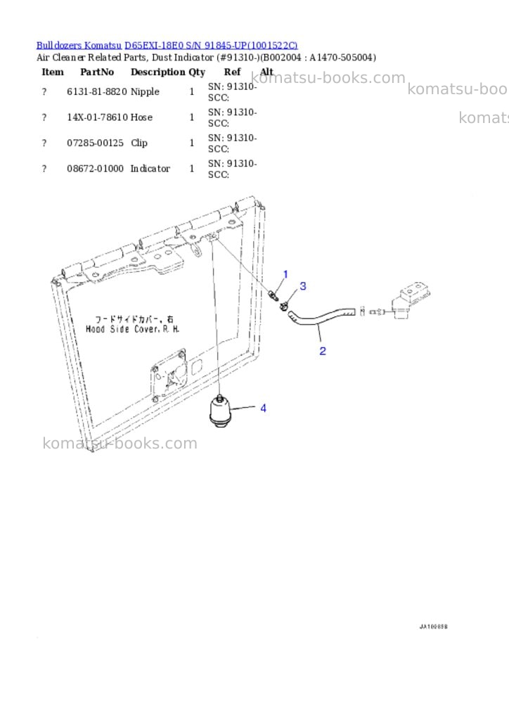 Komatsu d65exi-18e0 s/n 91845-up Parts catalog cover Page 7