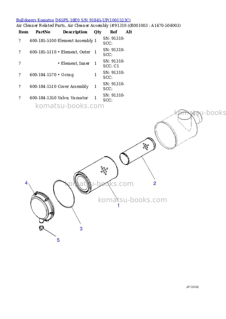 Komatsu d65px-18e0 s/n 91845-up Parts catalog cover Page 2 Komatsu d65px-18e0 s/n 91845-up Parts catalog cover Page 2