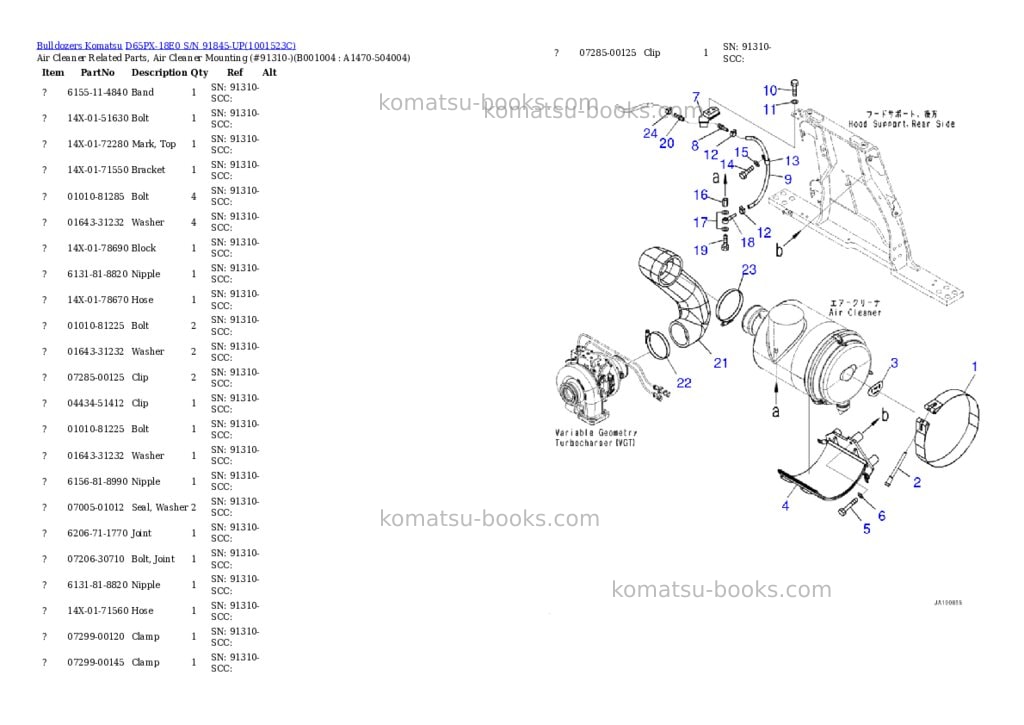 Komatsu d65px-18e0 s/n 91845-up Parts catalog cover Page 3 Komatsu d65px-18e0 s/n 91845-up Parts catalog cover Page 3