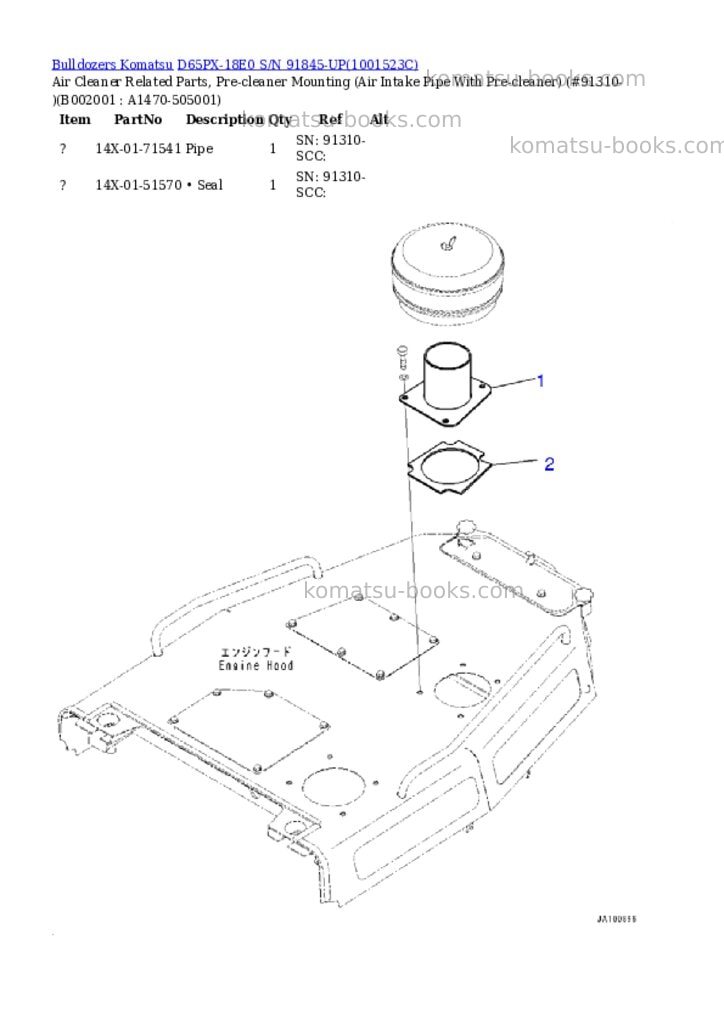 Komatsu d65px-18e0 s/n 91845-up Parts catalog cover Page 4 Komatsu d65px-18e0 s/n 91845-up Parts catalog cover Page 4