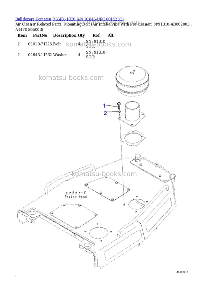 Komatsu d65px-18e0 s/n 91845-up Parts catalog cover Page 6 Komatsu d65px-18e0 s/n 91845-up Parts catalog cover Page 6