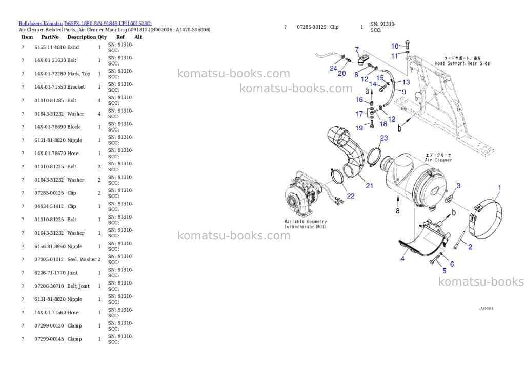 Komatsu d65px-18e0 s/n 91845-up Parts catalog cover Page 9 Komatsu d65px-18e0 s/n 91845-up Parts catalog cover Page 9