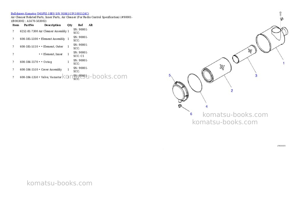 Komatsu d65pxi-18e0 s/n 91845-up Parts catalog cover Page 10