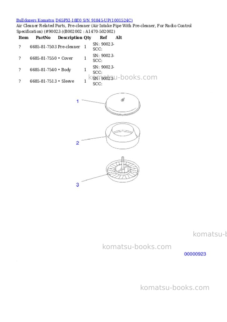 Komatsu d65pxi-18e0 s/n 91845-up Parts catalog cover Page 4