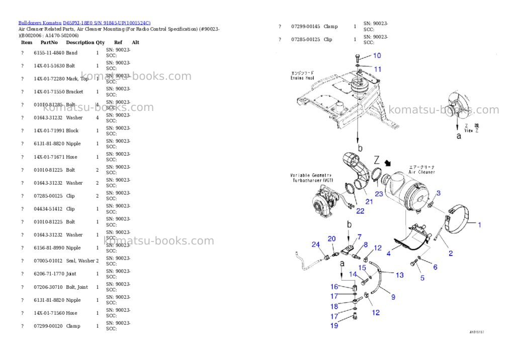 Komatsu d65pxi-18e0 s/n 91845-up Parts catalog cover Page 8