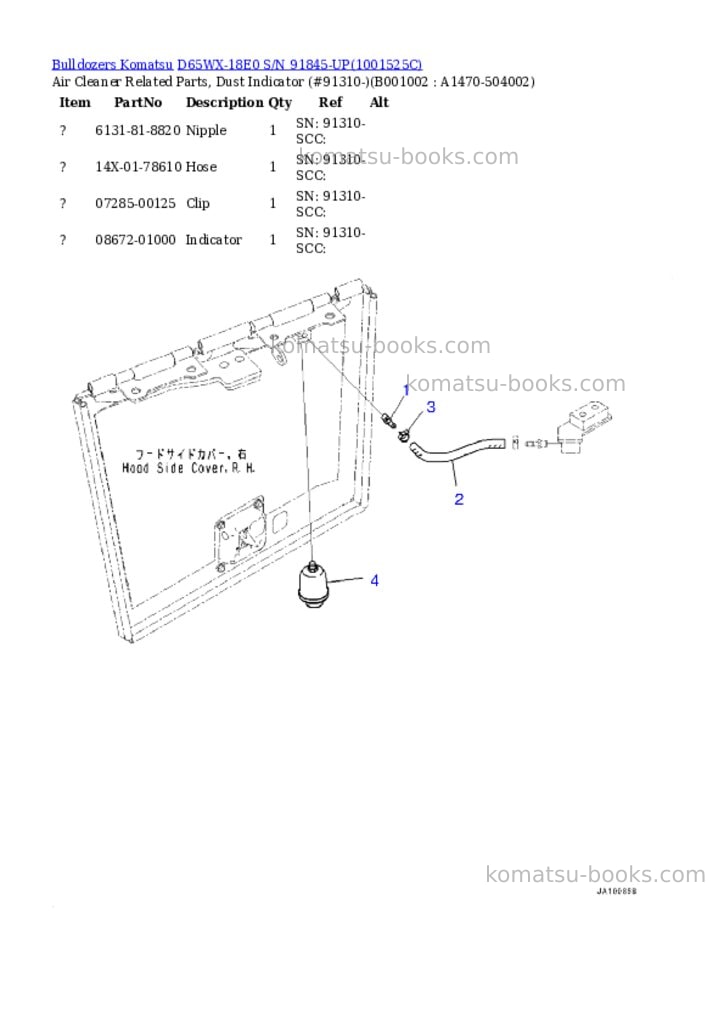 Komatsu d65wx-18e0 s/n 91845-up Parts catalog cover Komatsu d65wx-18e0 s/n 91845-up Parts catalog cover