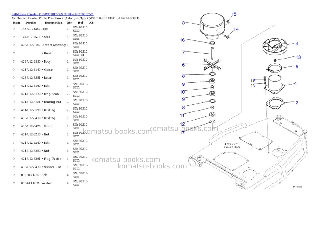 Komatsu d65wx-18e0 s/n 91845-up Parts catalog cover Page 10 Komatsu d65wx-18e0 s/n 91845-up Parts catalog cover Page 10