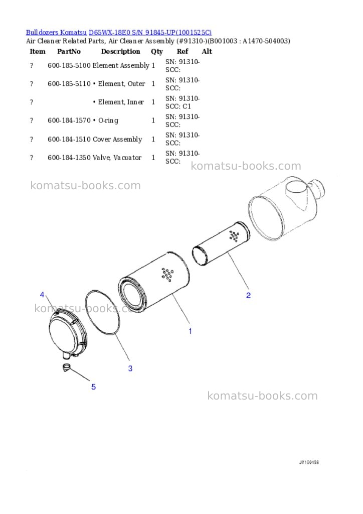 Komatsu d65wx-18e0 s/n 91845-up Parts catalog cover Page 2 Komatsu d65wx-18e0 s/n 91845-up Parts catalog cover Page 2